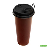 Lids, Straw Hole & Sip-Thru, Plastic, Black, with 2 Plugs, for 12/16/24 Ounce Cups,1 - 500 COUNT