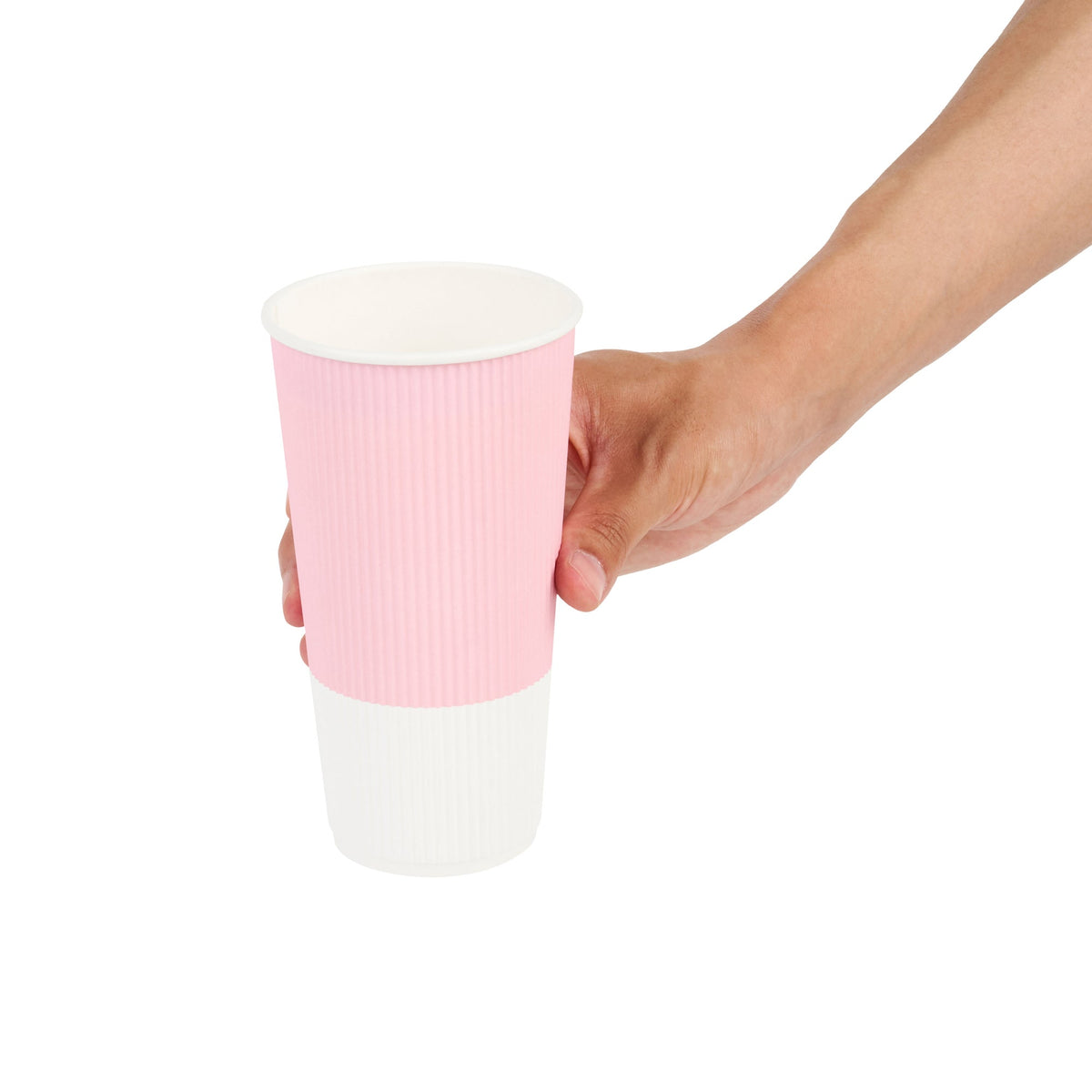 Cups, Hot, 20 Ounce, Paper, Light Pink, Ripple Wall,1 - 10 COUNT