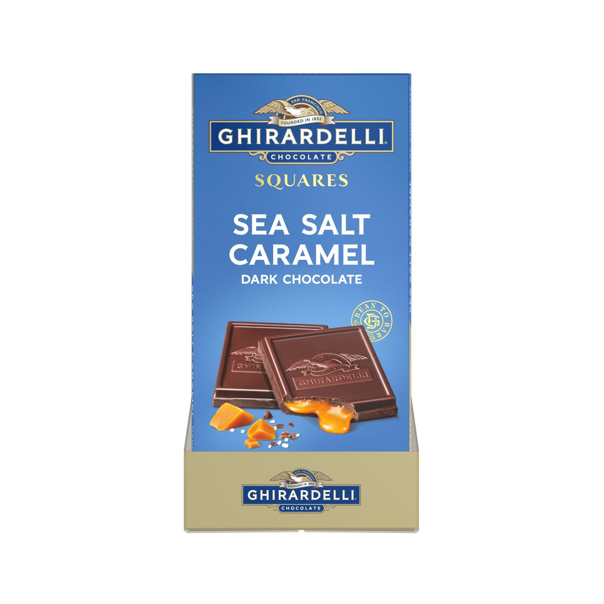 Chocolate Bars, Dark, Sea Salt Caramel-Filled, Square,10 - 4.8 OUNCE