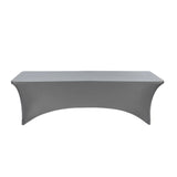 Table Cover, 96 x 30 Inch, Spandex, Charcoal Gray, Rectangular,1 - 1 EACH