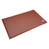 Floor Mat, Anti-Fatigue, 3 x 5 Foot, Grease Resistant, Red, Rubber,1 - 1 EACH