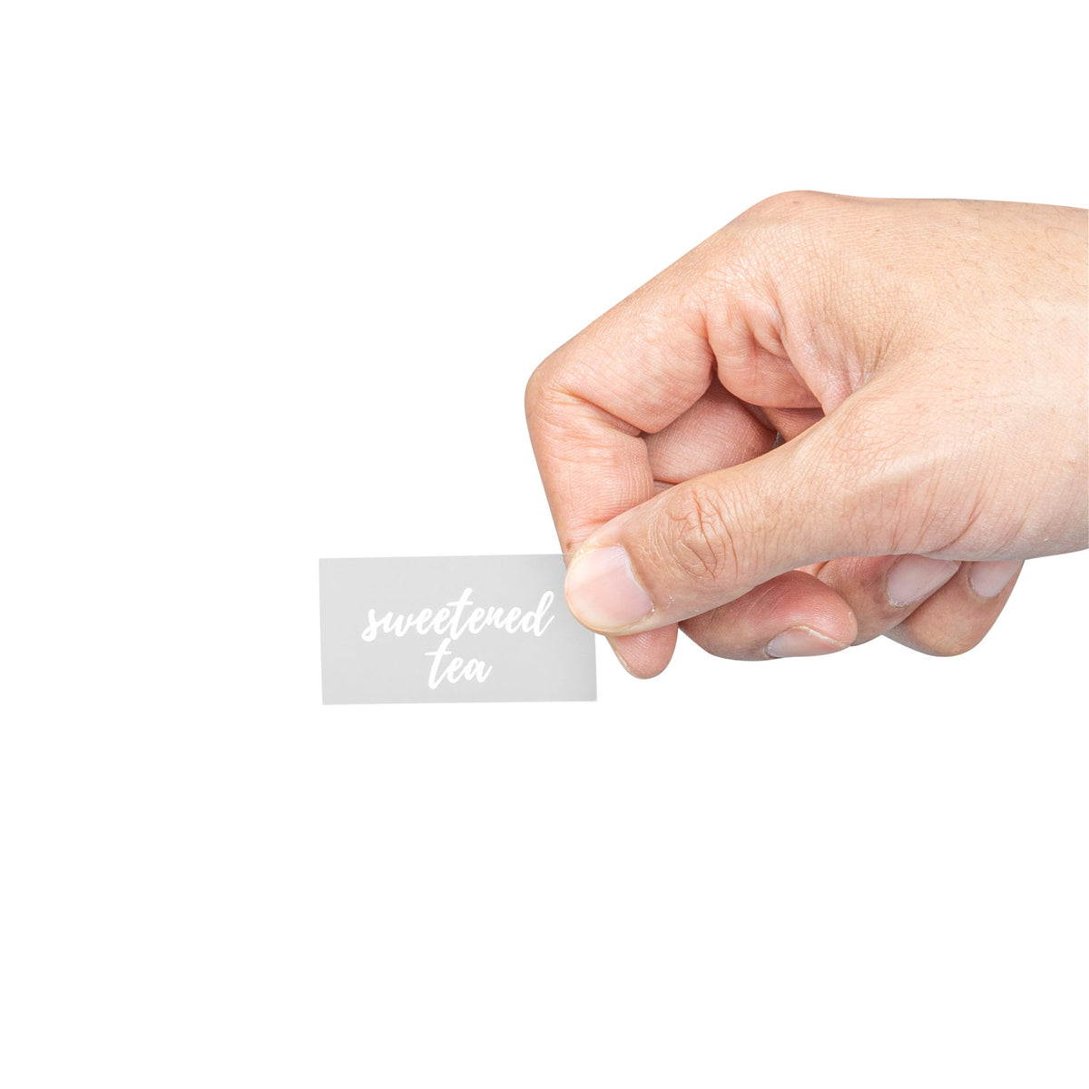 Labels, Sweetened Tea, 2 x 1 Inch, Water Resistant, Clear with White Font,1 - 100 COUNT