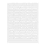 Labels, Wheatgrass, 2 x 1 Inch, Water Resistant, Clear with White Font,1 - 100 COUNT