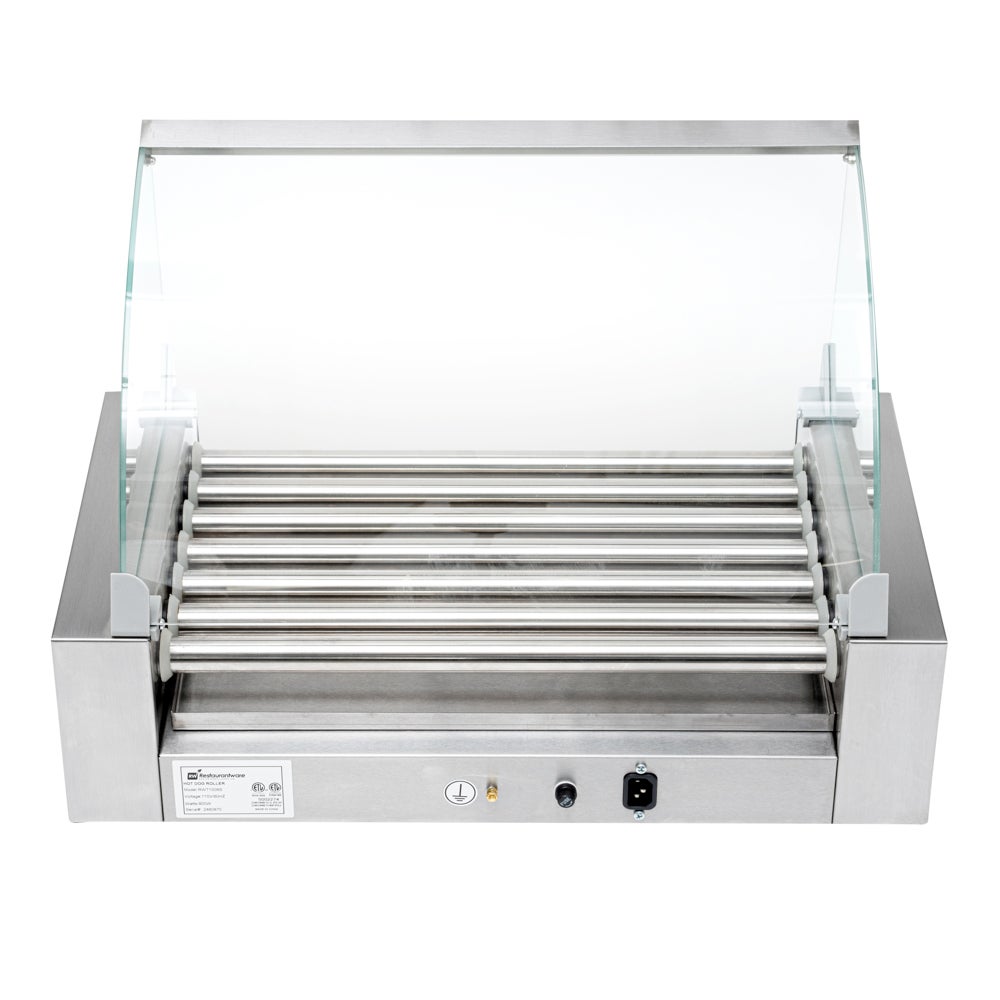Warmer, Roller Grill, Stainless Steel, Fits 18-Hot Dogs, with Sneeze-Guard,1 - 1 EACH