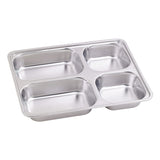 Trays, 4-Compartment, Noxtray 11 x 8.66 x 1.57 Inch, Stainless Steel, Reusable, with Plastic Lid,10 - 1 COUNT