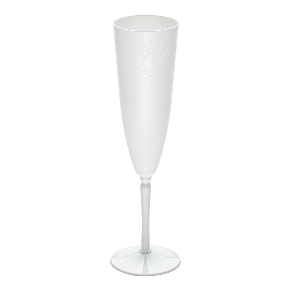 Flutes, Wedding Champagne, 4 Ounce, Plastic, White, 7.5 x 2.25 x 2.25 Inch,1 - 20 COUNT