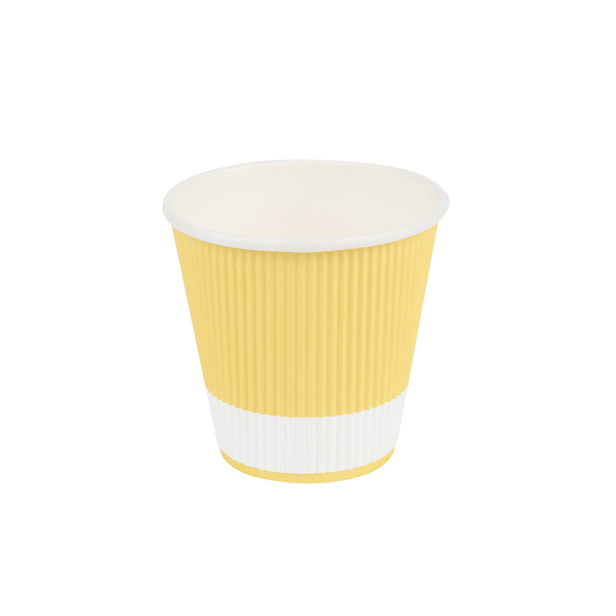 Cups, Hot, 8 Ounce, Paper, Light Yellow, Ripple Wall,1 - 25 COUNT
