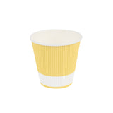 Cups, Hot, 8 Ounce, Paper, Light Yellow, Ripple Wall,1 - 25 COUNT
