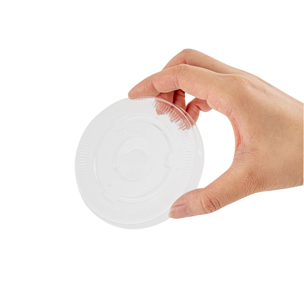 Lids, Flat, Plastic, Clear, Compostable, for 9/12/16/20/22 Ounce Cold Cups, 1 Each,1000 - 1 COUNT