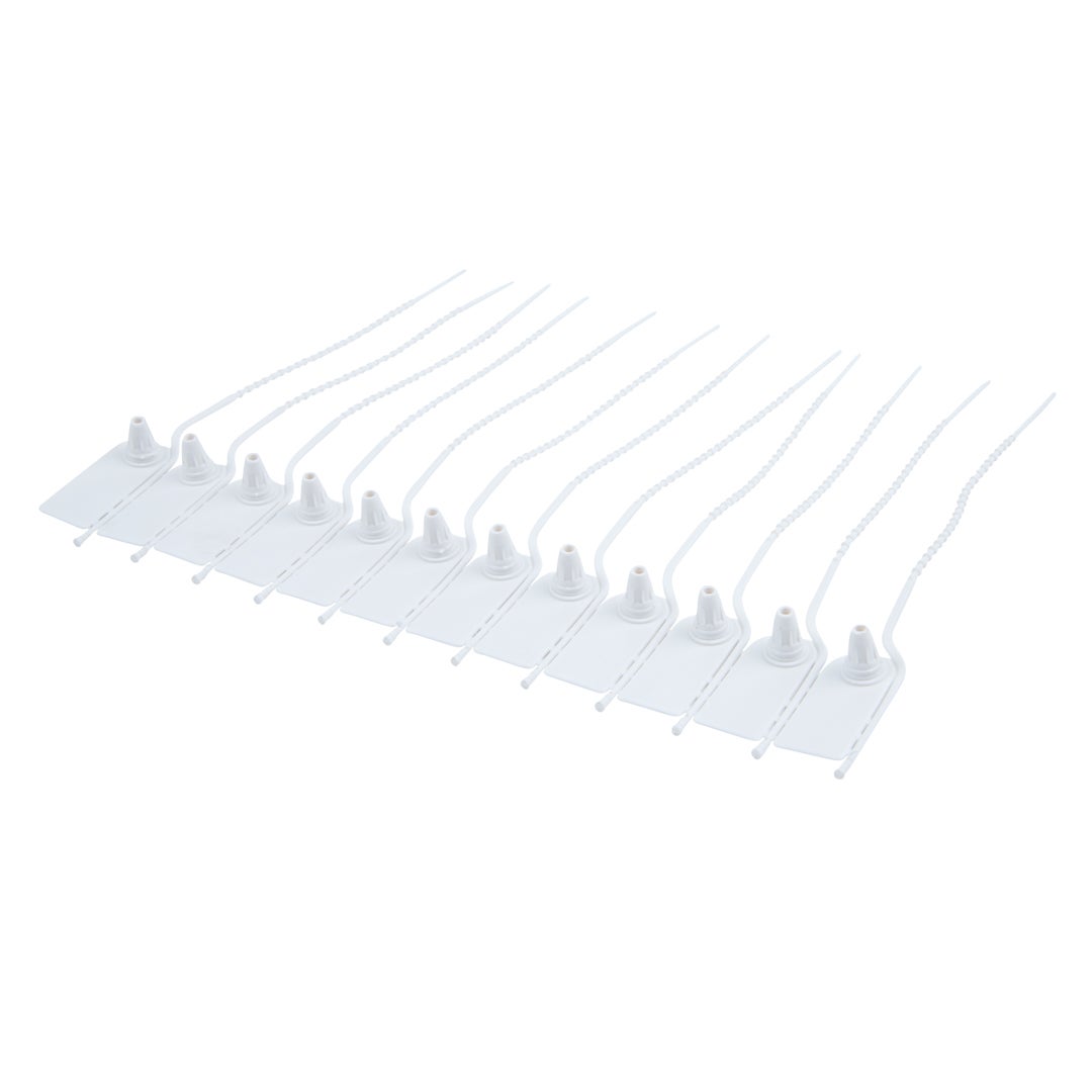 Zip Ties, Tamper-Evident, 7.75 Inch, White,1 - 100 COUNT