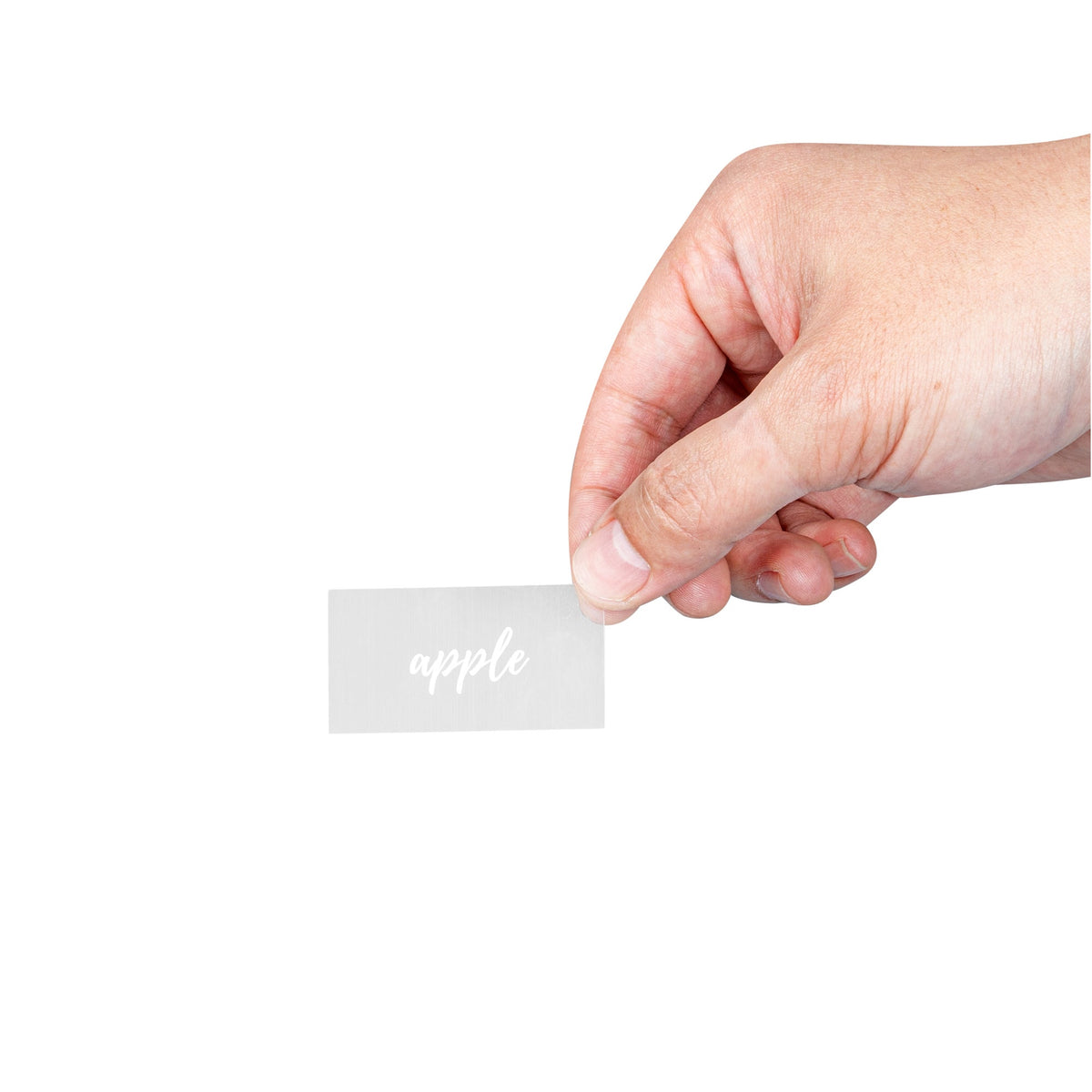 Labels, Apple, 2 x 1 Inch, Water Resistant, Clear with White Font,1 - 100 COUNT