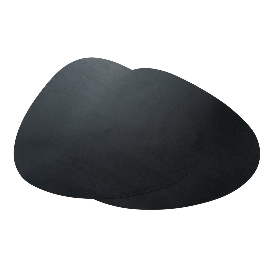 Placemats, 16 x 12 Inch, Vinyl, Black, Egg-Shaped,1 - 6 COUNT