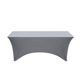 Table Cover, 72 x 30 Inch, Spandex, Charcoal Gray, Rectangular,1 - 1 EACH