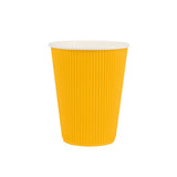 Cups, Hot, 12 Ounce, Paper, Yellow, Ripple Wall,1 - 25 COUNT
