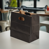 Bags, 11 x 7 x 11 Inch, Paper, Black, with Handle,1 - 100 COUNT