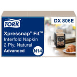 Napkins, Interfolded Dispenser, 2-Ply, Natural, 6.5 x 8.39 Inch,6 - 720 COUNT