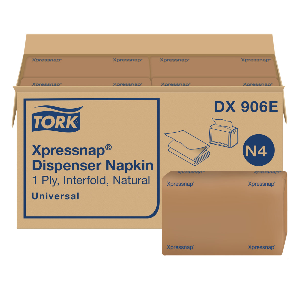 Napkins, Interfolded Dispenser, 1-Ply, Natural, 13 x 8.5 Inch,12 - 500 COUNT