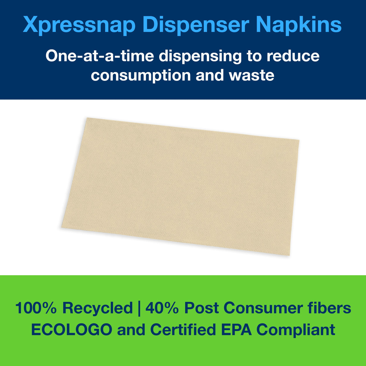 Napkins, Interfolded Dispenser, 1-Ply, Natural, 13 x 8.5 Inch,12 - 500 COUNT