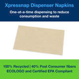 Napkins, Interfolded Dispenser, 1-Ply, Natural, 13 x 8.5 Inch,12 - 500 COUNT