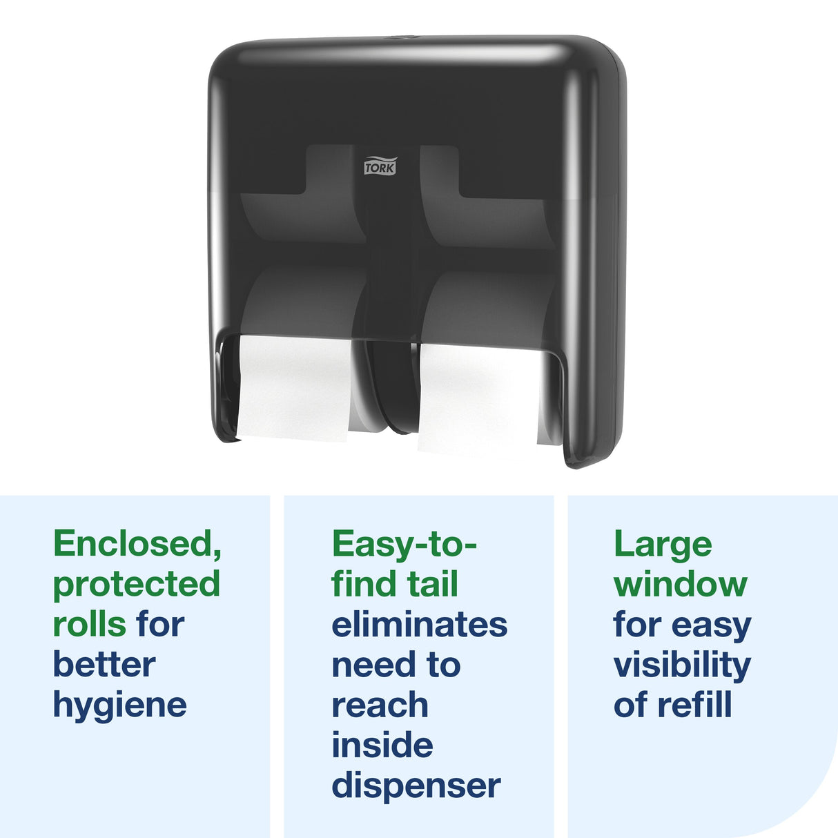 Dispenser, Bath Tissue, 4-Roll, Black, Coreless,1 - 1 EACH