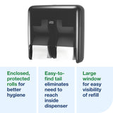 Dispenser, Bath Tissue, 4-Roll, Black, Coreless,1 - 1 EACH